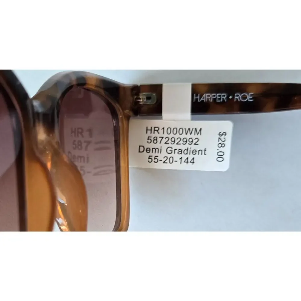 New Harper•Roe Tortoise Shell Demi Gradient Sunglasses 55-20-144 HR1000
